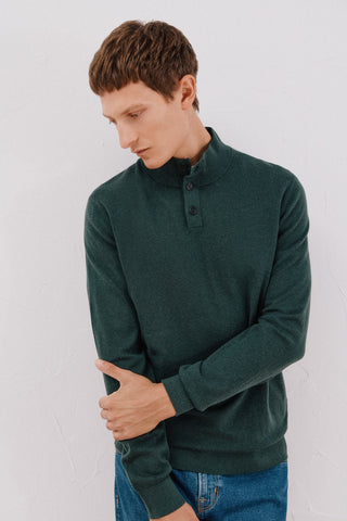 Sudadera Cuello Alto con Botones