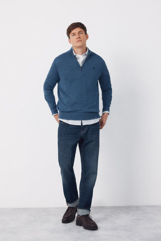 Sudadera Cuello Alto con Cremallera de Algodón