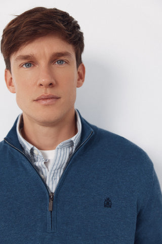 Sudadera Cuello Alto con Cremallera de Algodón