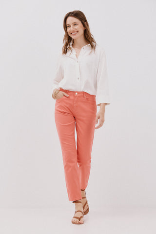 Jeans Crop Talle Medio con Bolsillos
