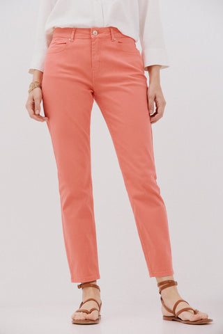 Jeans Crop Talle Medio con Bolsillos