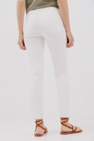 Jeans Crop Talle Medio con Bolsillos