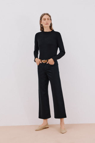 Jeans Wide Leg Talle Alto con Bolsillos