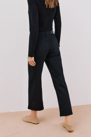 Jeans Wide Leg Talle Alto con Bolsillos