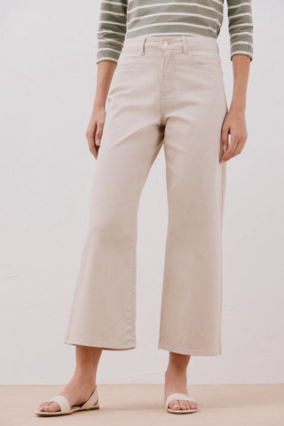 Jeans Wide Leg Talle Alto con Bolsillos