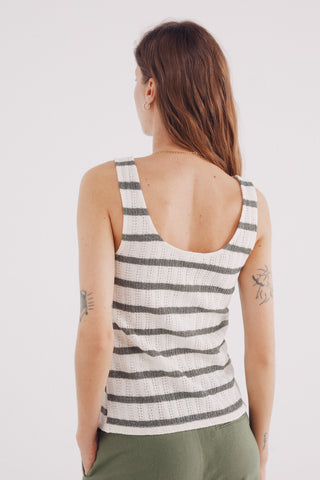 Camiseta de Tirantes con Estampado de Rayas