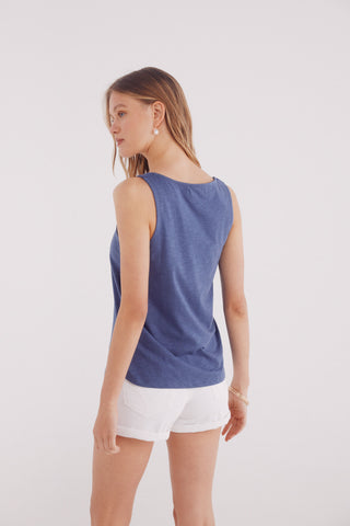 Camiseta de Tirantes con Detalle de Crochet