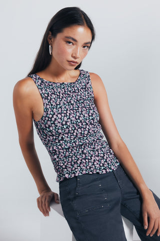 Blusa Ajustada con Estampado Floral