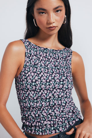 Blusa Ajustada con Estampado Floral