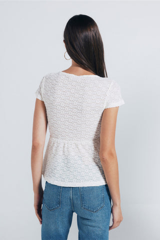 Blusa Manga Corta con Escote V