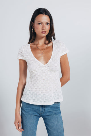 Blusa Manga Corta con Escote V