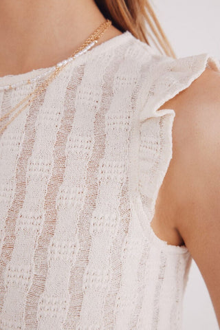 Camiseta sin Mangas con Detalle de Volantes