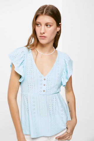 Blusa Peplum con Detalle Volantes.