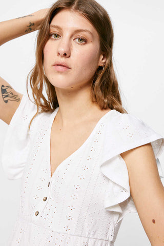 Blusa Peplum con Detalle Volantes.
