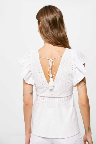 Blusa Peplum con Detalle Volantes.