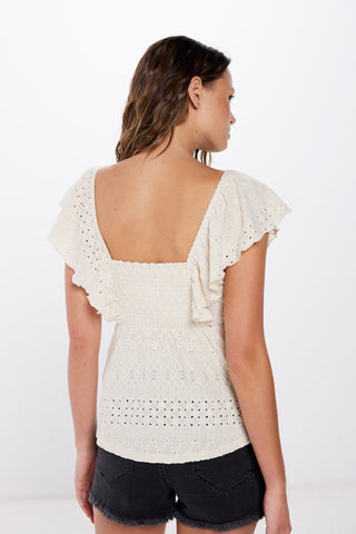 Blusa Escote Cuadrado con Volantes