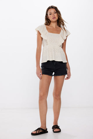 Blusa Escote Cuadrado con Volantes