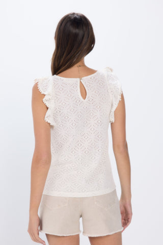 Blusa Manga con Volantes de Crochet