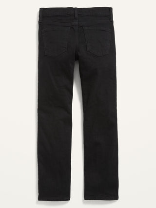 Straight-Leg Built-In Flex Black Jeans for Boys.