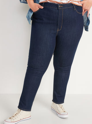 Jeans Ajustados Talle Alto con Bolsillos