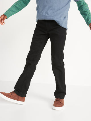 Straight-Leg Built-In Flex Black Jeans for Boys.