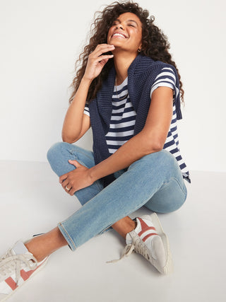 Jeans Ajustado Talle Alto con Bolsillos