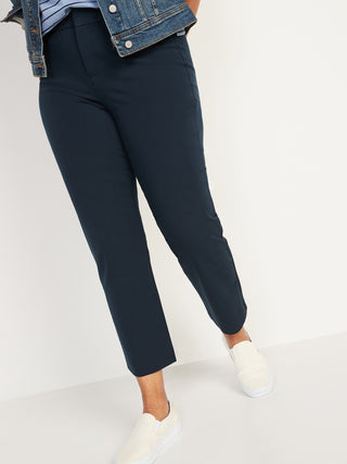Pantalón Recto Talle Alto con Bolsillos
