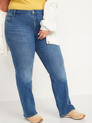 Jeans Ancho Talle Alto con Bolsillos