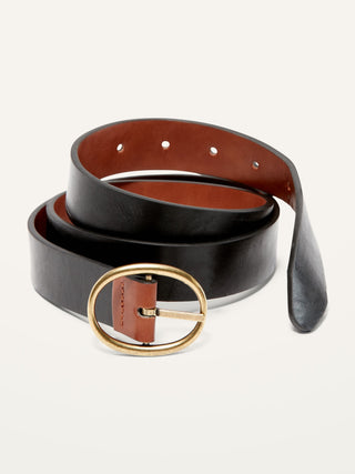Cinturón Reversible de Cuero Falso, Mujer