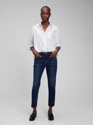 Jeans Talle Medio con Bolsillos
