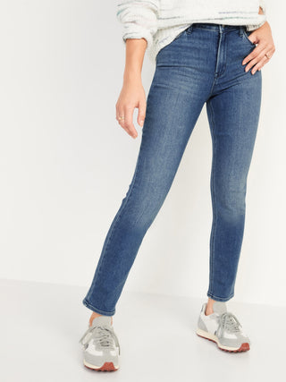 Jeans Rectos Tobilleros de Talle Alto