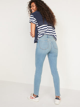 Jeans Ajustado Talle Alto con Bolsillos