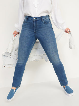 Jeans Rectos Tobilleros de Talle Alto