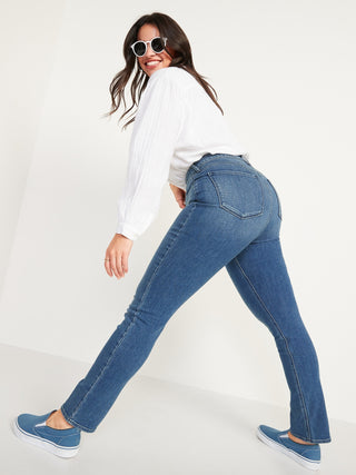 Jeans Rectos Tobilleros de Talle Alto