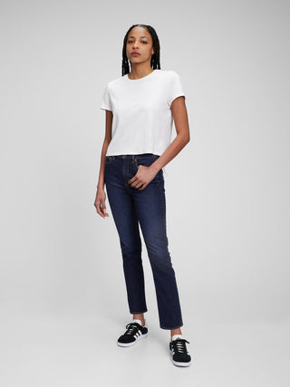 Jeans Talle Alto con Bolsillos Delanteros.