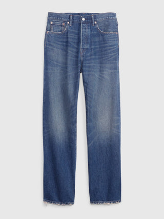 Jeans Holgado Talle Medio con Bolsillos