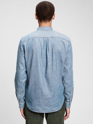 Camisa Denim con Bolsillo