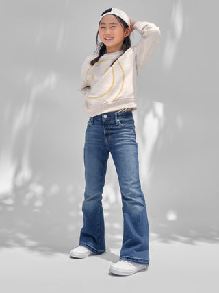 Jeans Acampanado Talle Alto con Bolsillos, Niña