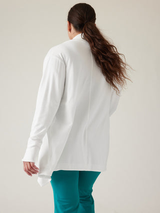 Sudadera Asimétrica Abierta con Bolsillos