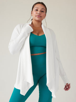Sudadera Asimétrica Abierta con Bolsillos