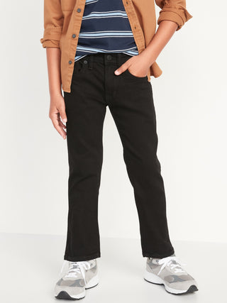 Straight-Leg Built-In Flex Black Jeans for Boys.