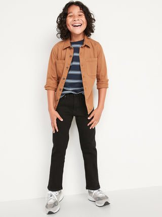Straight-Leg Built-In Flex Black Jeans for Boys.