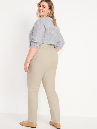 Pantalón Talle Alto con Bolsillos de Algodón