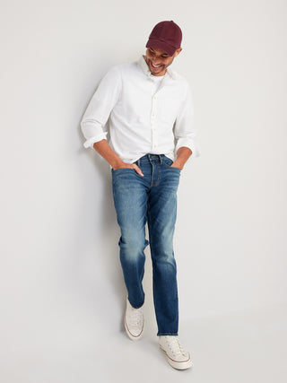 Jeans Rectos Talle Alto con Bolsillos