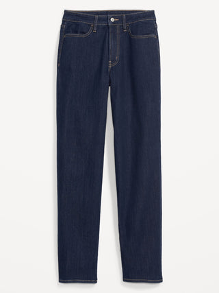 Jeans Rectos Talle Alto con Bolsillos