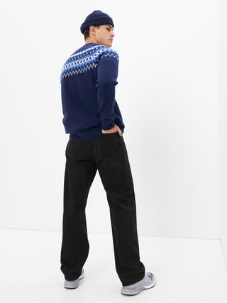 Jeans Holgados Talle Medio con Bolsillos