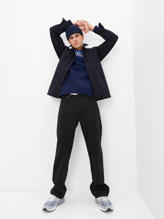 Jeans Holgados Talle Medio con Bolsillos
