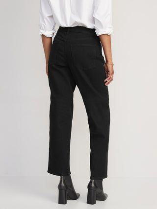 Jeans Rectos Talle Alto con Bolsillos