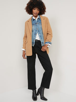 Jeans Rectos Talle Alto con Bolsillos
