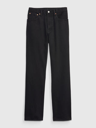 Jeans Holgados Talle Medio con Bolsillos